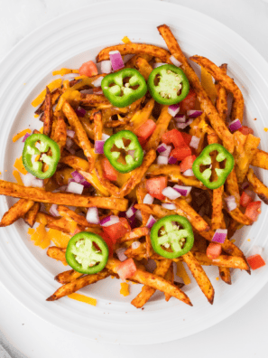 air fryer loaded bacon and cheese fries