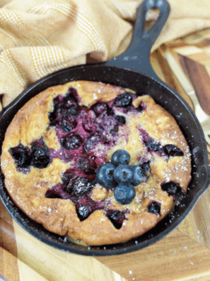 Air Fryer Blueberry Dutch Baby Pancakes