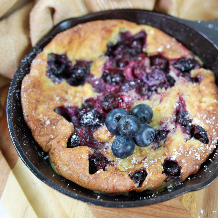 Air Fryer Blueberry Dutch Baby Pancakes