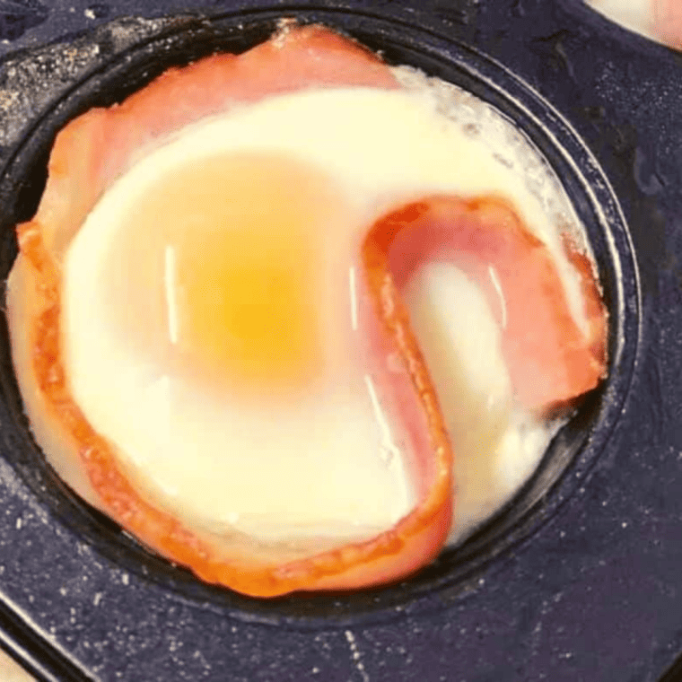 Air Fryer Canadian Bacon Egg Cups