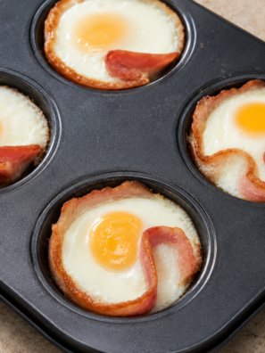 Air Fryer Canadian Bacon Egg Cups (Keto)