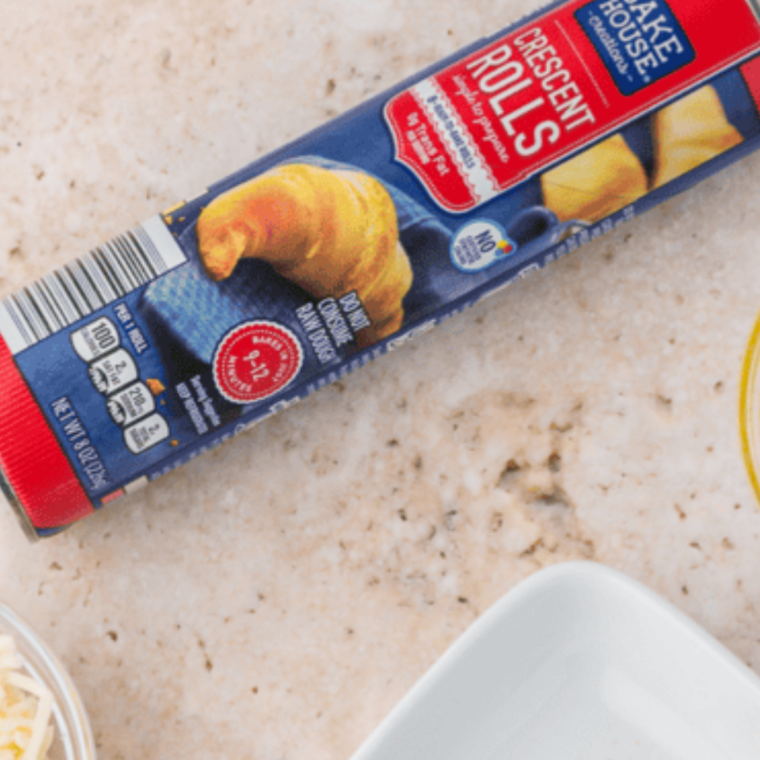 Ingredients for air fryer cheese danish: crescent rolls, cream cheese, granulated sugar, and vanilla extract