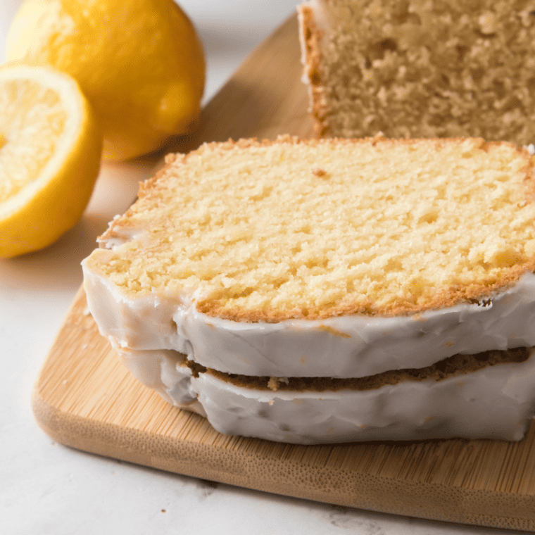 Air fryer copycat Starbucks iced lemon loaf with lemon glaze