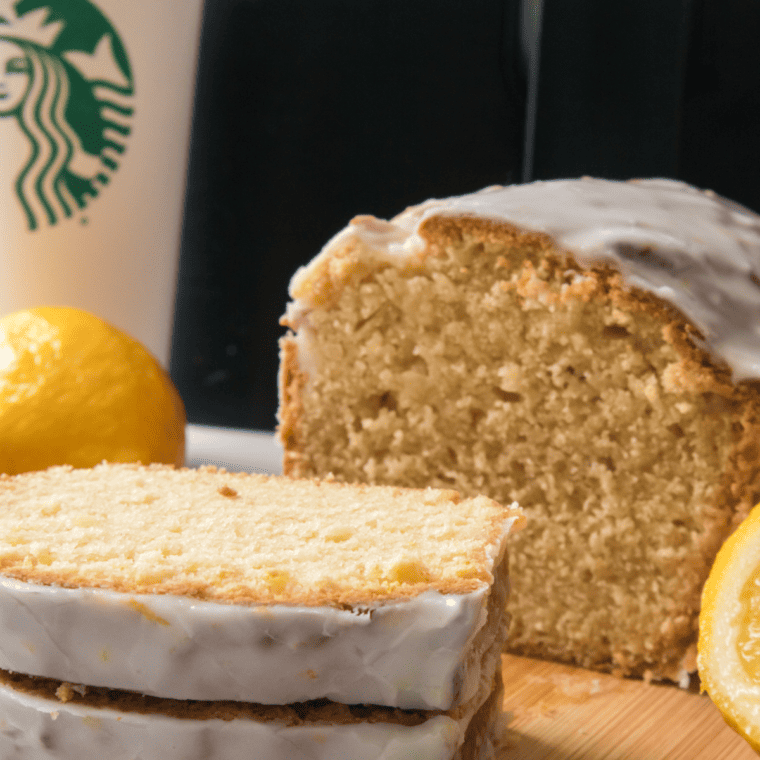 Air fryer copycat Starbucks iced lemon loaf with lemon glaze