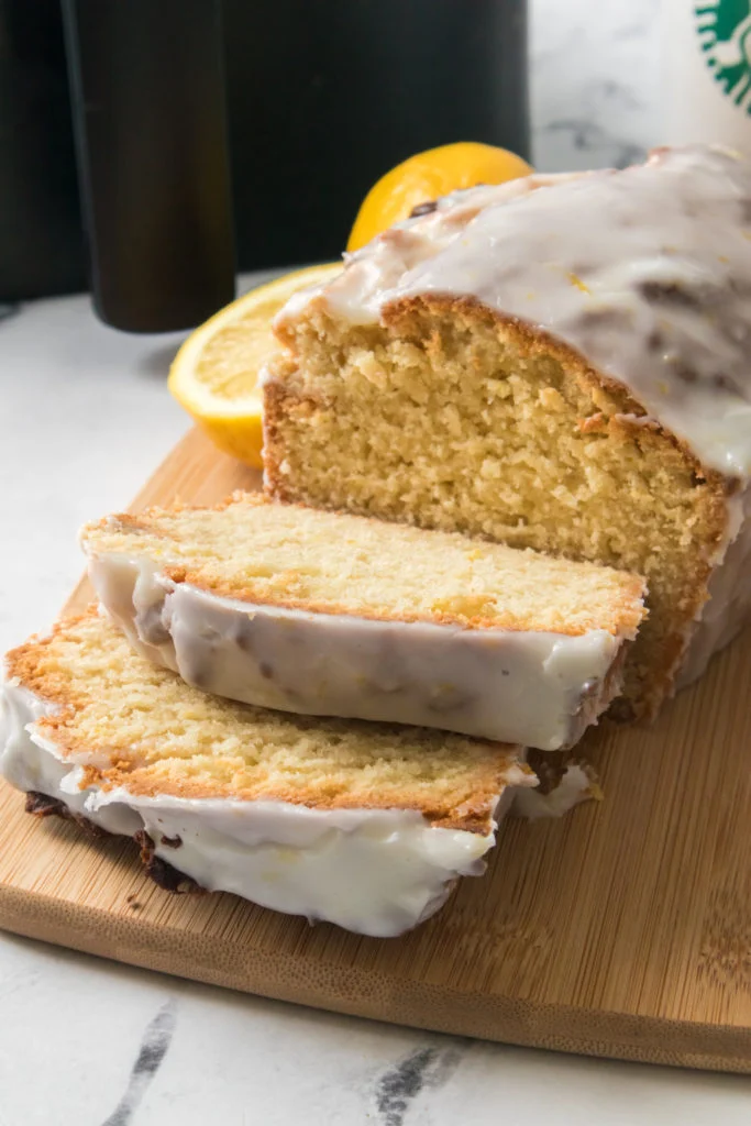 Air Fryer Iced Lemon Pound Cake