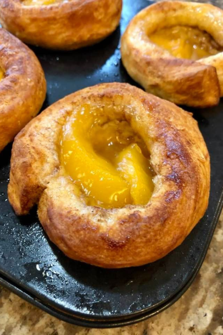 Air Fryer Peach Pie Cinnamon Rolls