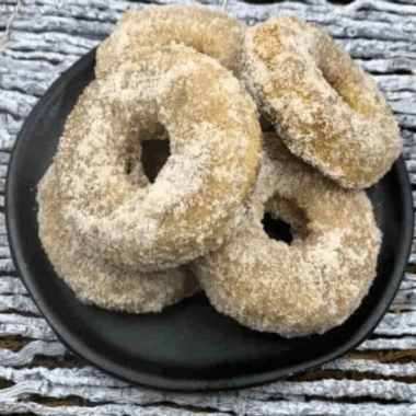 Air Fryer Cinnamon Sugar Banana Donuts
