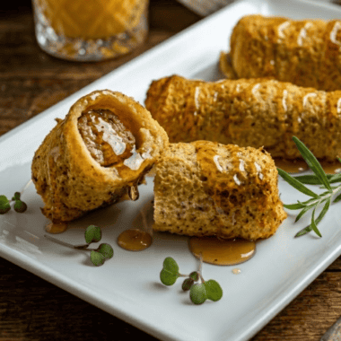 Air fryer French toast and sausage roll-ups are the breakfast that finally settles the sweet-versus-savory argument. A juicy breakfast sausage gets wrapped in soft bread, dipped in a cinnamon-vanilla egg batter, and air-fried until the outside is golden and crisp and the inside stays custardy — French toast and sausage in one dippable, handheld bite.