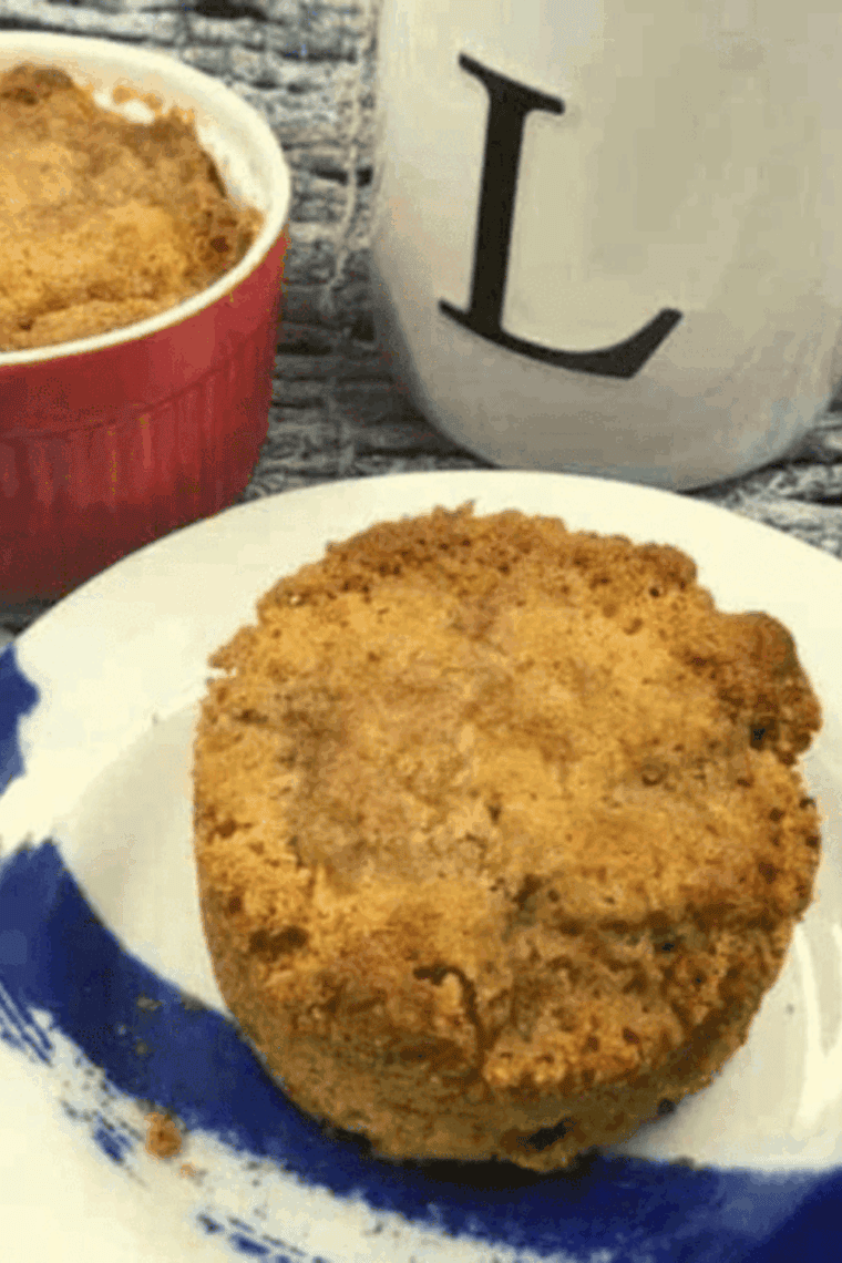 Close up of Air Fryer Homemade Apple Muffins For Two on kitchen table.