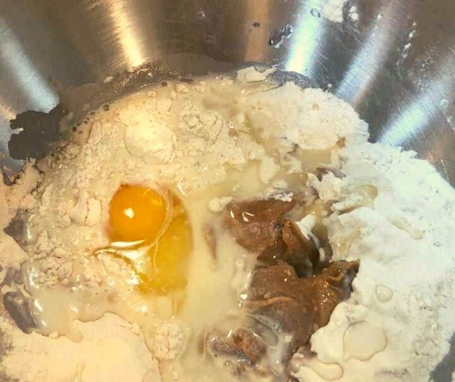 Air Fryer Reese's Peanut Butter Cup Donut Holes Ingredients in Bowl