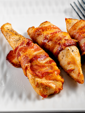 Air Fryer Cheesy Bacon Wrapped Chicken