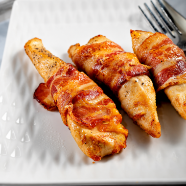 Air Fryer Cheesy Bacon Wrapped Chicken