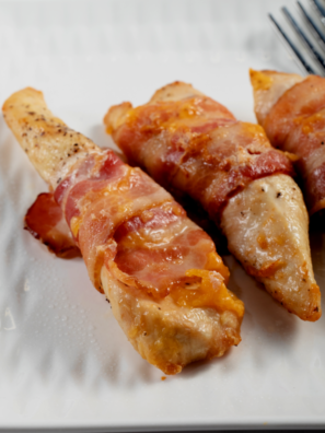 Air Fryer Cheesy Bacon Wrapped Chicken