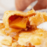 Bowl of diced fresh peaches for air fryer peach hand pie filling