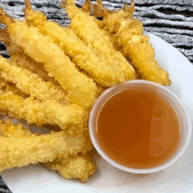 Plate of Benihana Tempura Shrimp Copycat Recipe.