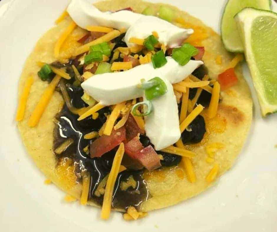 Air Fryer Black Bean Tostadas