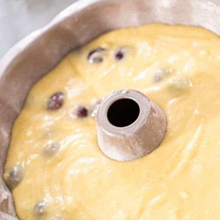Air Fryer Lemon Blueberry Bundt Pound Cake
