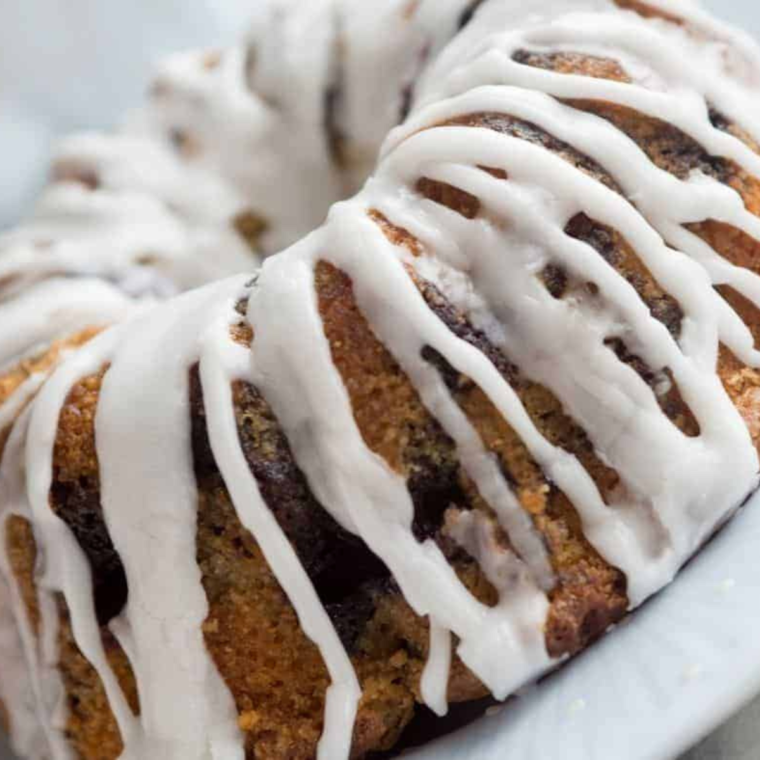 Air Fryer Lemon Blueberry Bundt Pound Cake