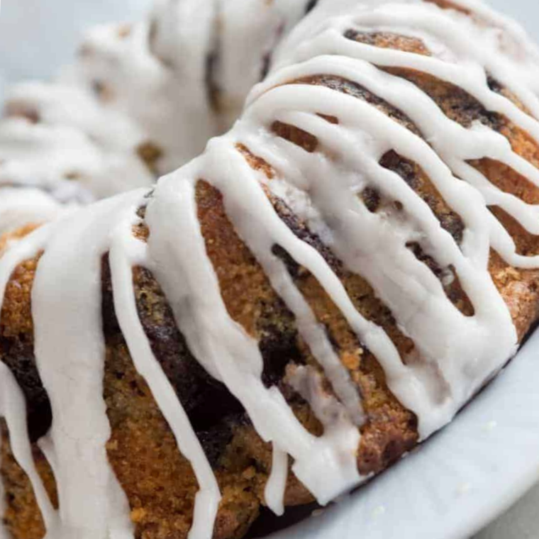 Air Fryer Lemon Blueberry Bundt Pound Cake