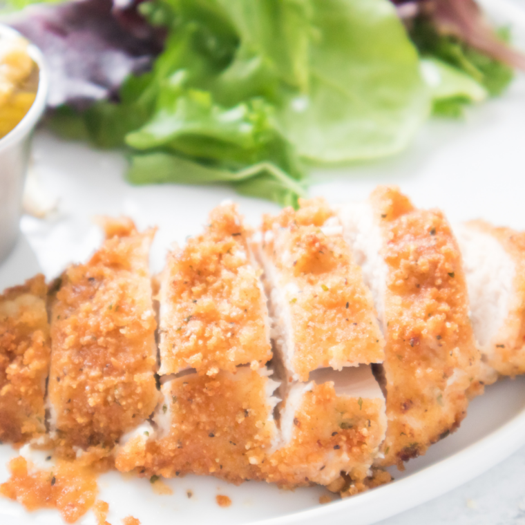 Air Fryer Chicken Costoletta — Cheesecake Factory copycat with lemon parmesan panko and creamy lemon sauce