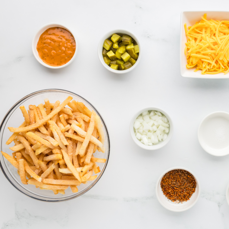 Ingredients needed for air fryer chili fries