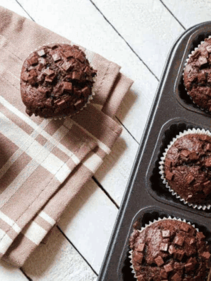 Air Fryer Double Chocolate Chip Muffins