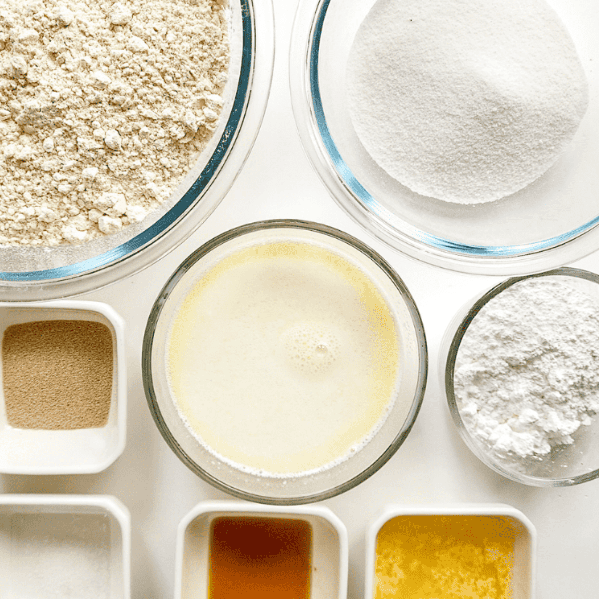 Copycat Cracker Barrel Beignets ingredients on kitchen table.
