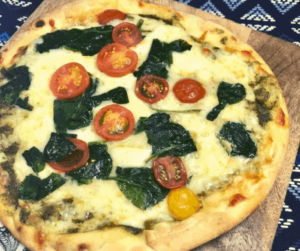 Air Fryer Pesto & Spinach Naan Pizza