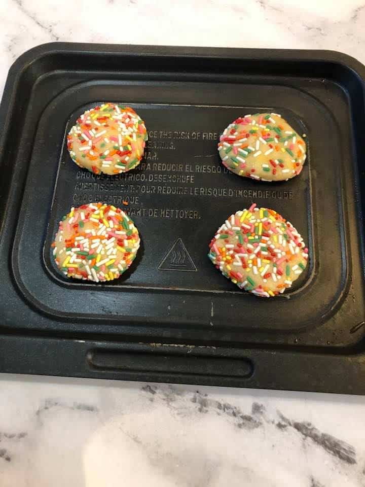  Pour your sprinkles into a small bowl.