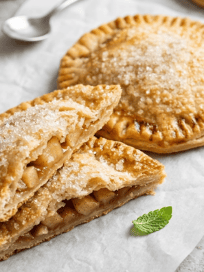 (vertical 683x1024)Easy air fryer apple hand pies made with store-bought pie crust —