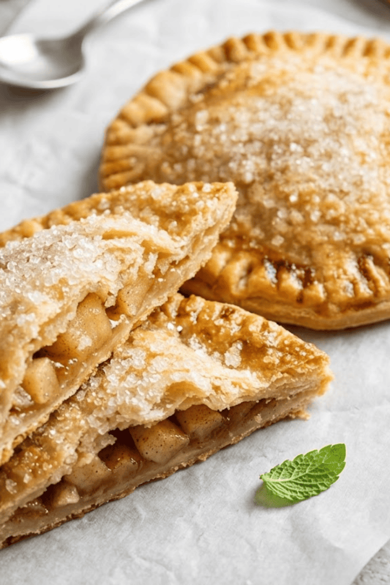 Easy air fryer apple hand pies made with store-bought pie crust.