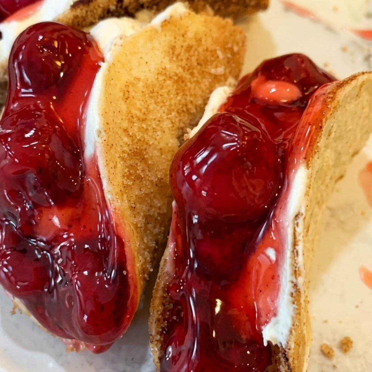 Air Fryer Cherry Cheesecake Tacos