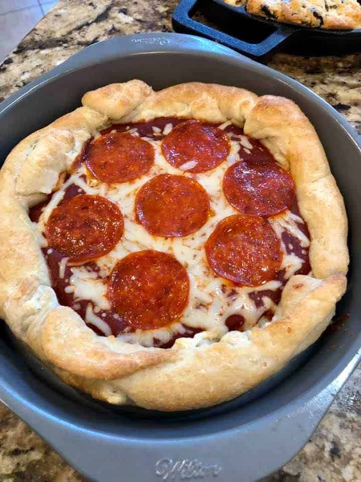 AIR FRYER DEEP DISH PEPPERONI PIZZA