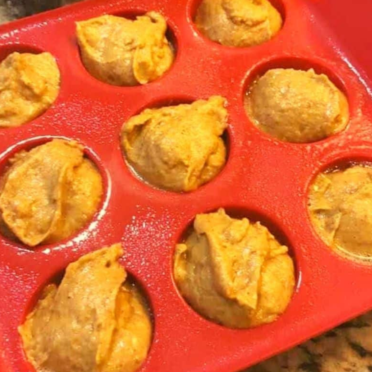Pour the batter into the greased silicone donut pan.