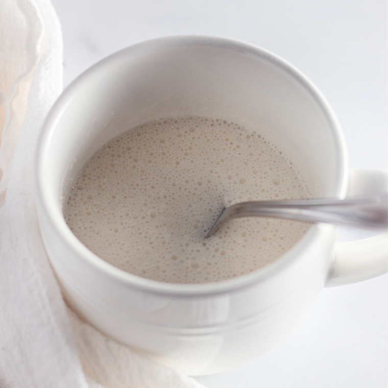 Stir well to make sure no dry cake mix remains at the bottom.