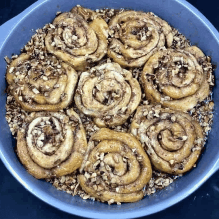 Copycat Cracker Barrel Butter Pecan Sticky Buns made with a gooey caramel and pecan topping.