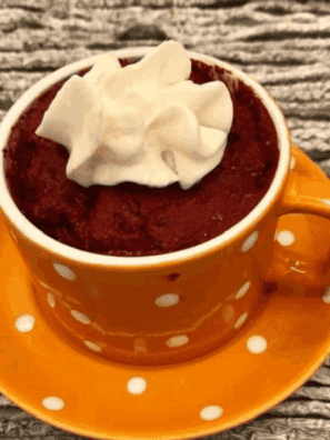 Air Fryer Red Velvet Mug Cake