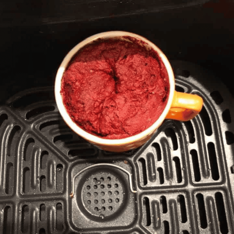 Air Fryer Red Velvet Mug Cake
