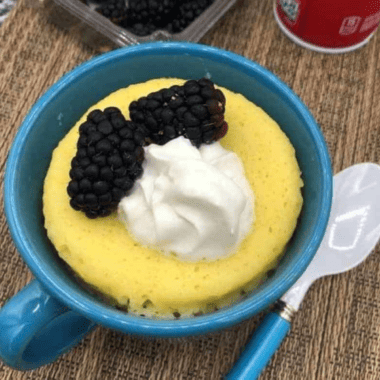 air fryer yellow mug cake
