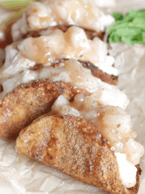 Air Fryer Apple Pie Cheesecake Tacos