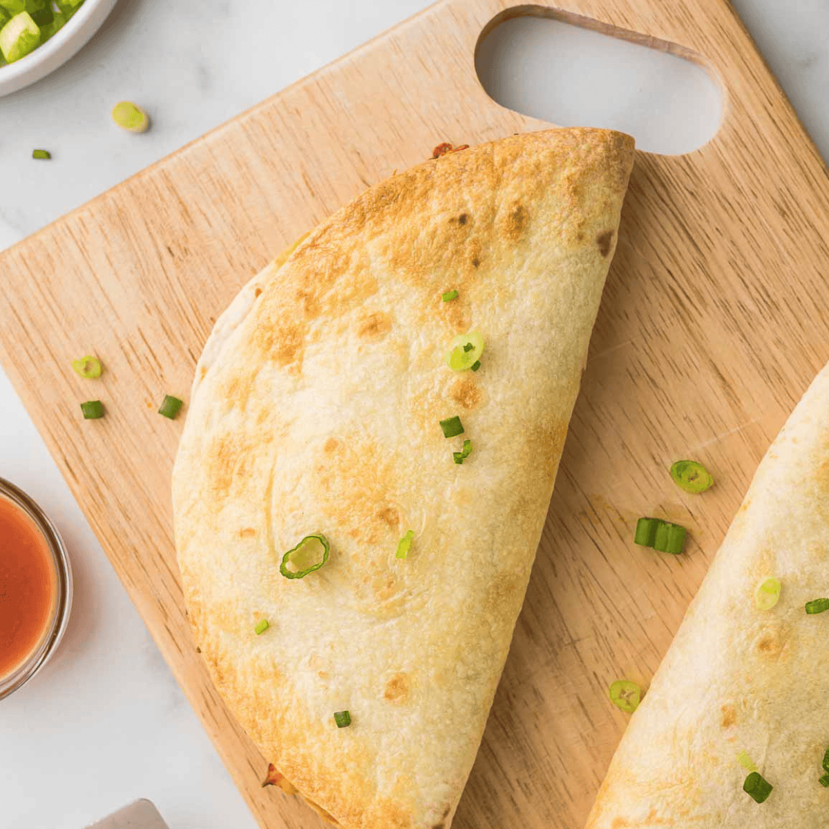 Air Fryer Caramelized Onion and Mushroom Quesadilla