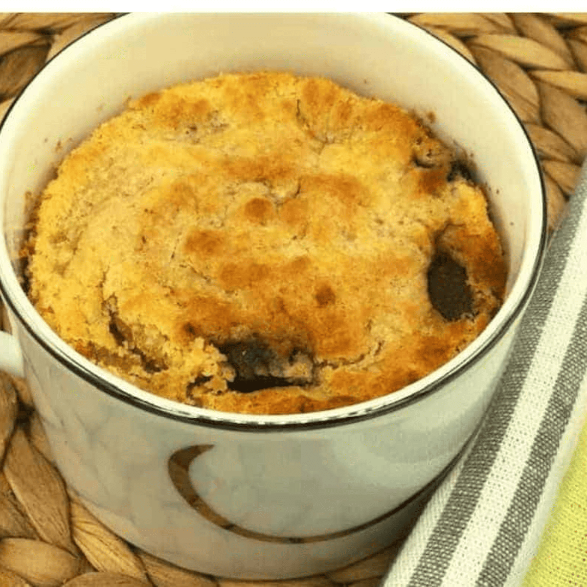 Air Fryer Chocolate Chip Mug Cake