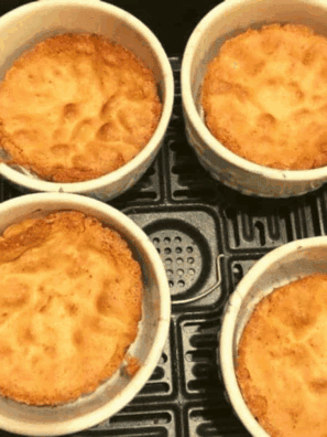 Air fryer cookie butter cakes fresh and golden brown