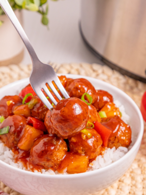 Air Fryer Honey Garlic Meatballs go from frozen to sticky-sauced in 20 minutes. A 5-ingredient honey garlic sauce and no thawing. Easy appetizer or dinner.
