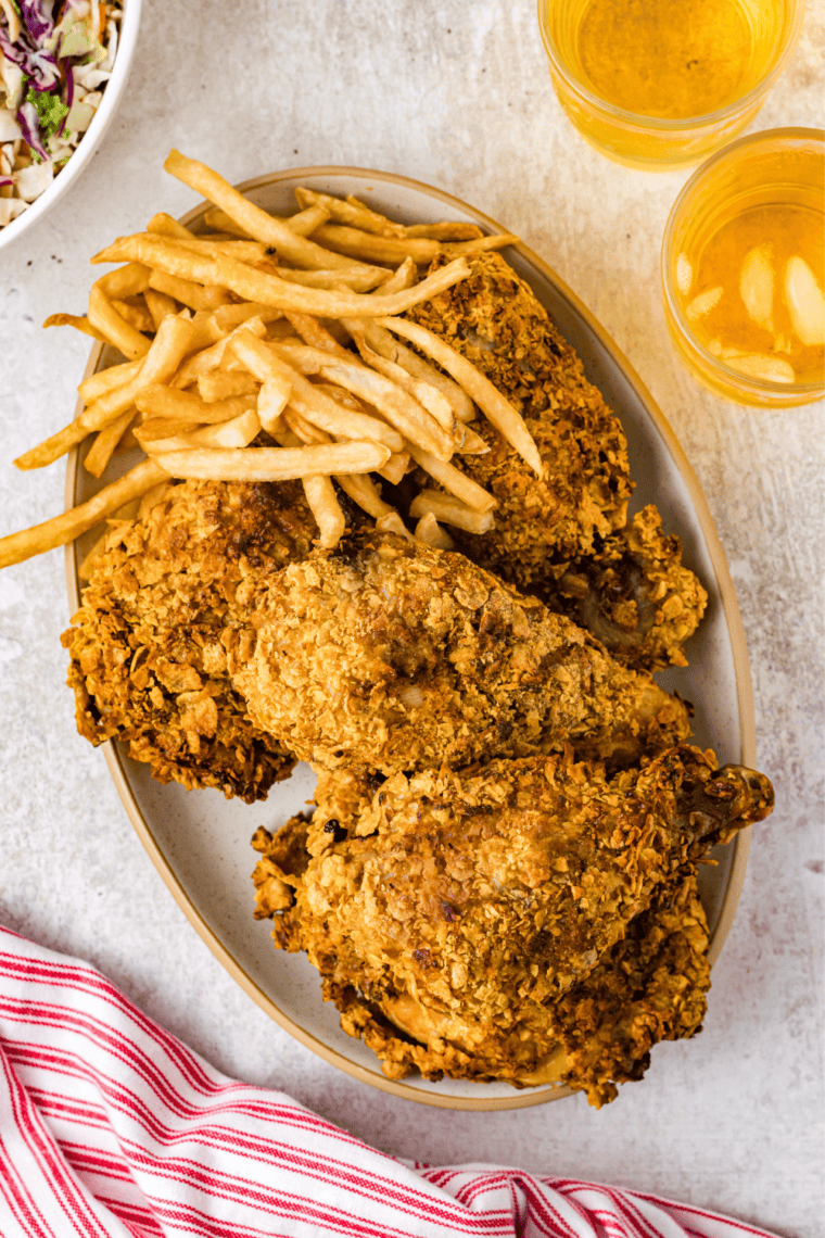 Crispy Captain Crunch Chicken tender dipped in Creole mustard sauce, Planet Hollywood copycat