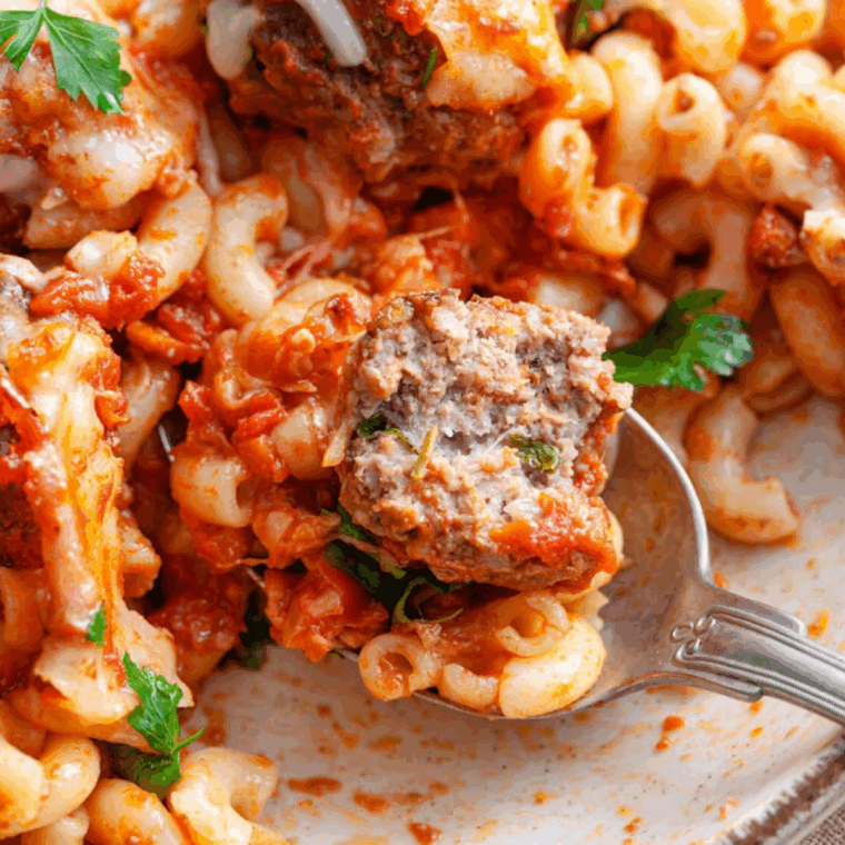 Golden-brown Bobby Flay meatballs served with marinara sauce