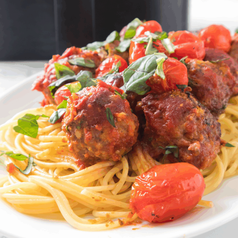 Bobby Flay’s seasoned meatballs served with marinara sauce