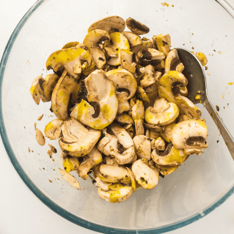Combine mushrooms, onions, salt, and melted butter in bowl.