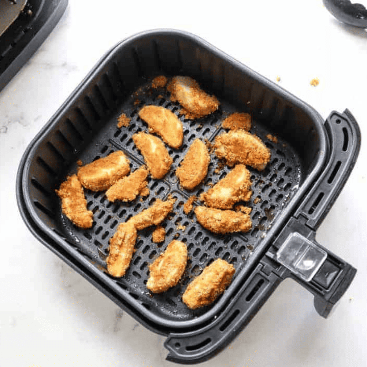 Apple fries drizzled with caramel sauce as a variation