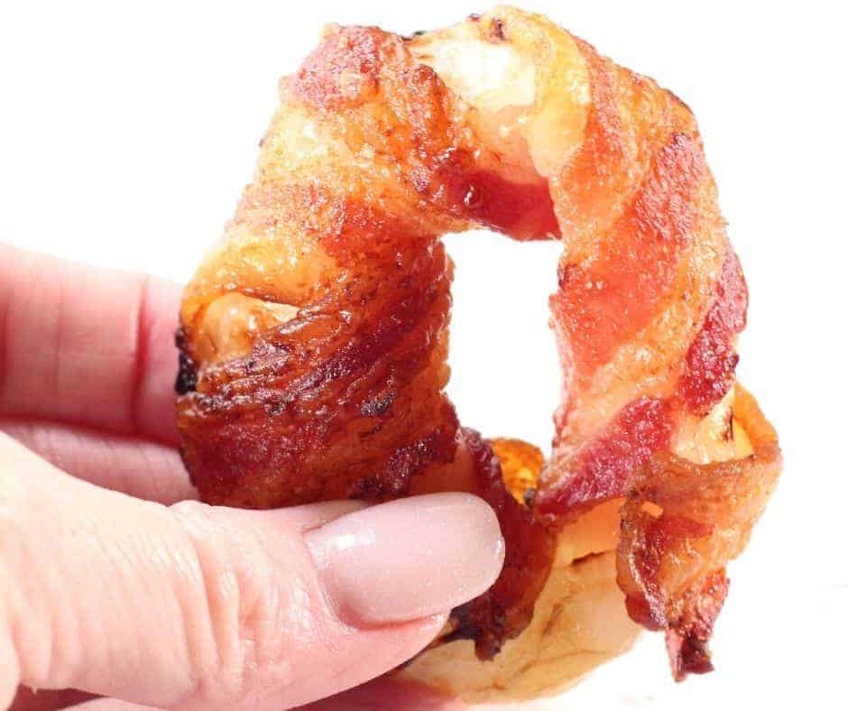Air Fryer Bacon Wrapped Onion Rings
